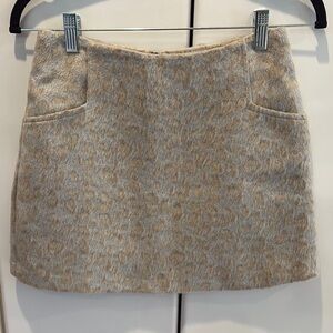 Leopard Print Tan Skirt